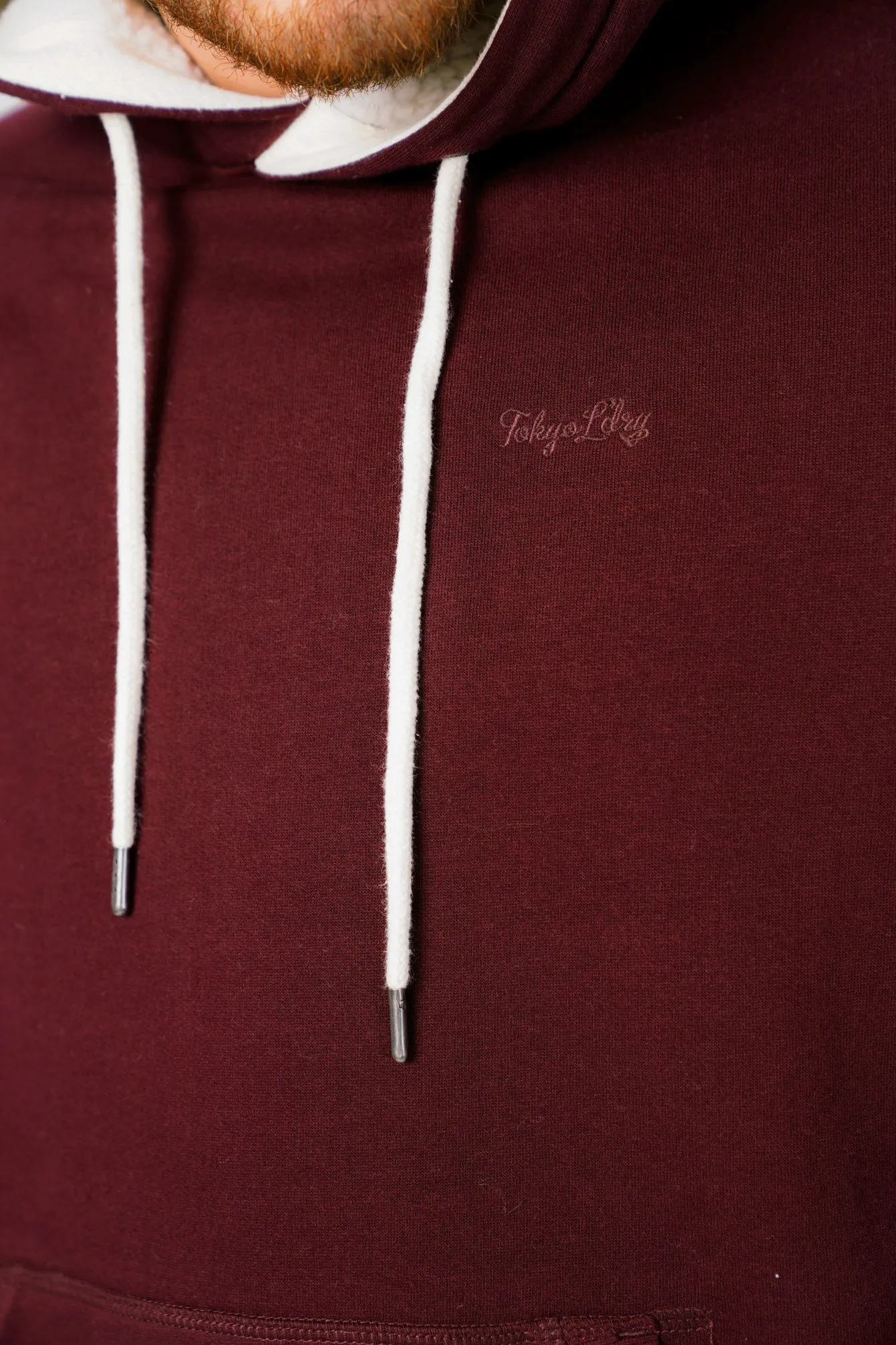 Vandenburg Pullover Hoodie with Borg Lined Hood In Winetasting - Tokyo Laundry