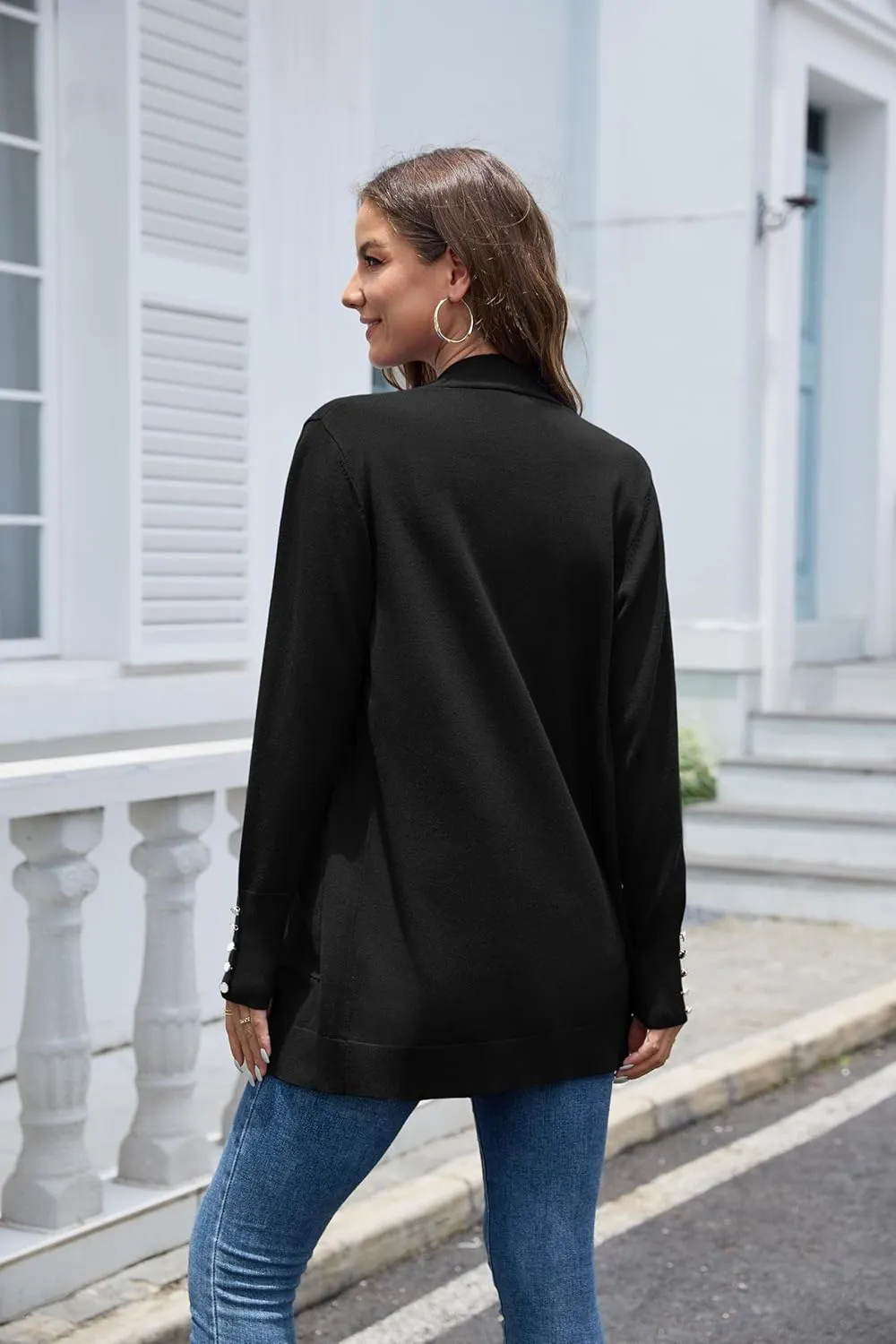 VIISHOW Women Cardigan Sweater Lightweight Open Front Long Sleeve Soft Fine Knit Casual Trendy Kimono Cardigans with Pockets