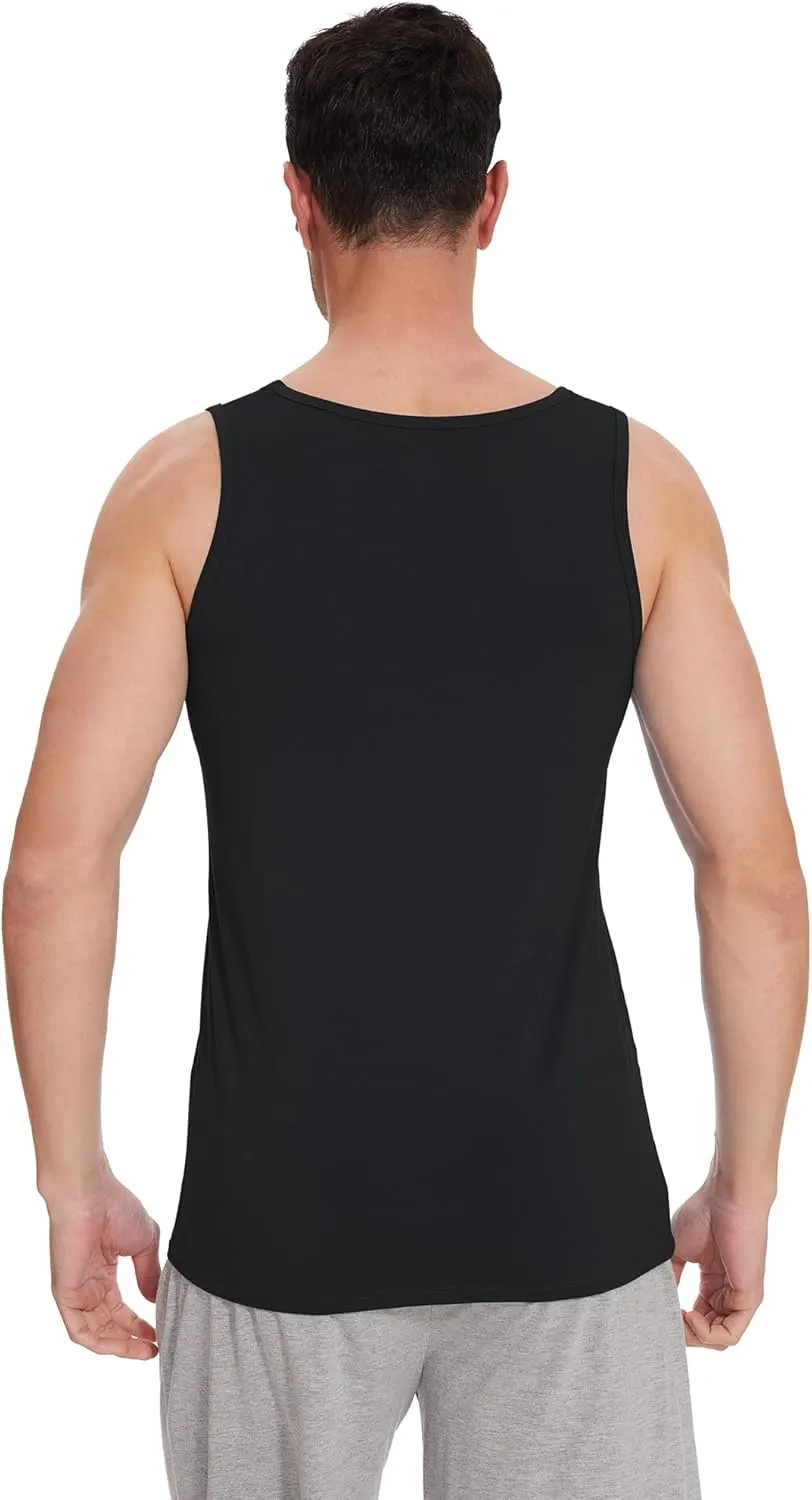 WiWi Viscose from Bamboo Men's Tank T-Shirt Soft Crewneck Undershirts Moisture Wicking Sleeveless Tanks Undershirt S-XXL