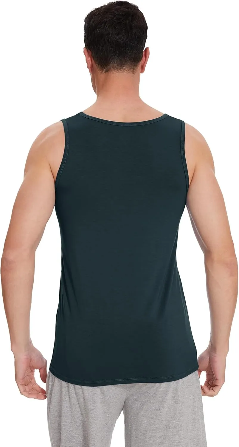 WiWi Viscose from Bamboo Men's Tank T-Shirt Soft Crewneck Undershirts Moisture Wicking Sleeveless Tanks Undershirt S-XXL