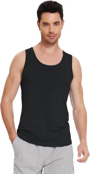 WiWi Viscose from Bamboo Men's Tank T-Shirt Soft Crewneck Undershirts Moisture Wicking Sleeveless Tanks Undershirt S-XXL