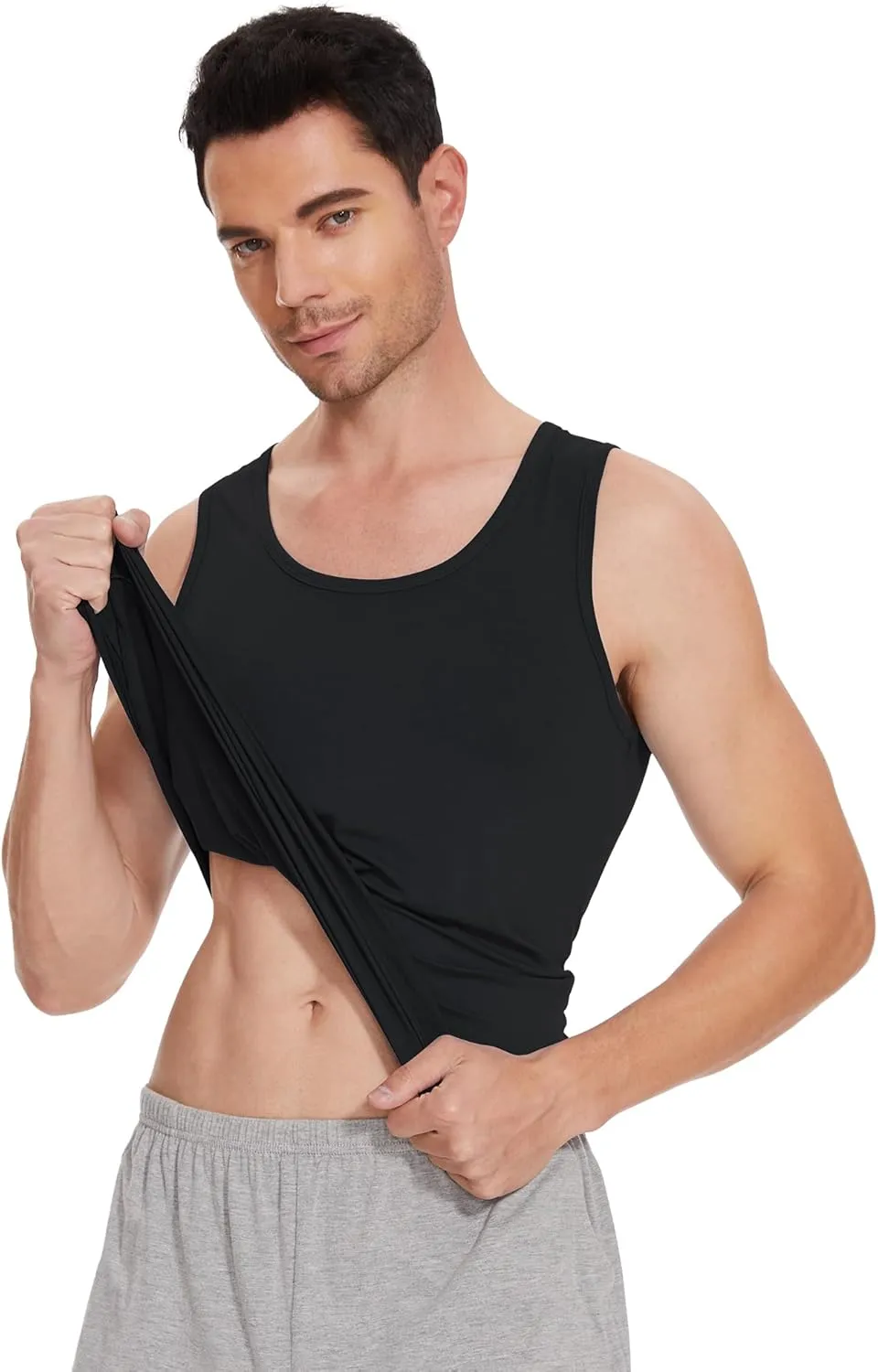 WiWi Viscose from Bamboo Men's Tank T-Shirt Soft Crewneck Undershirts Moisture Wicking Sleeveless Tanks Undershirt S-XXL