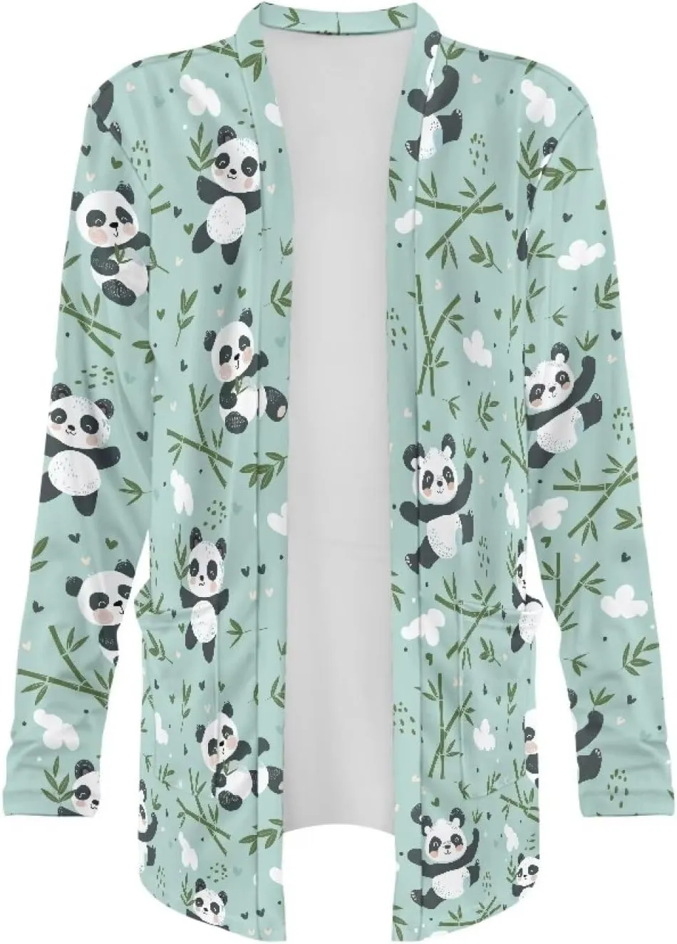 Womens Open Front Cardigan Long Sleeve Loose Cardigans Animal Print Sweater Lightweight Jacket Tops