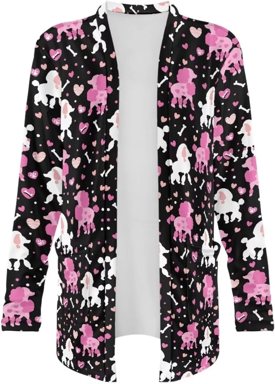 Womens Open Front Cardigan Long Sleeve Loose Cardigans Animal Print Sweater Lightweight Jacket Tops