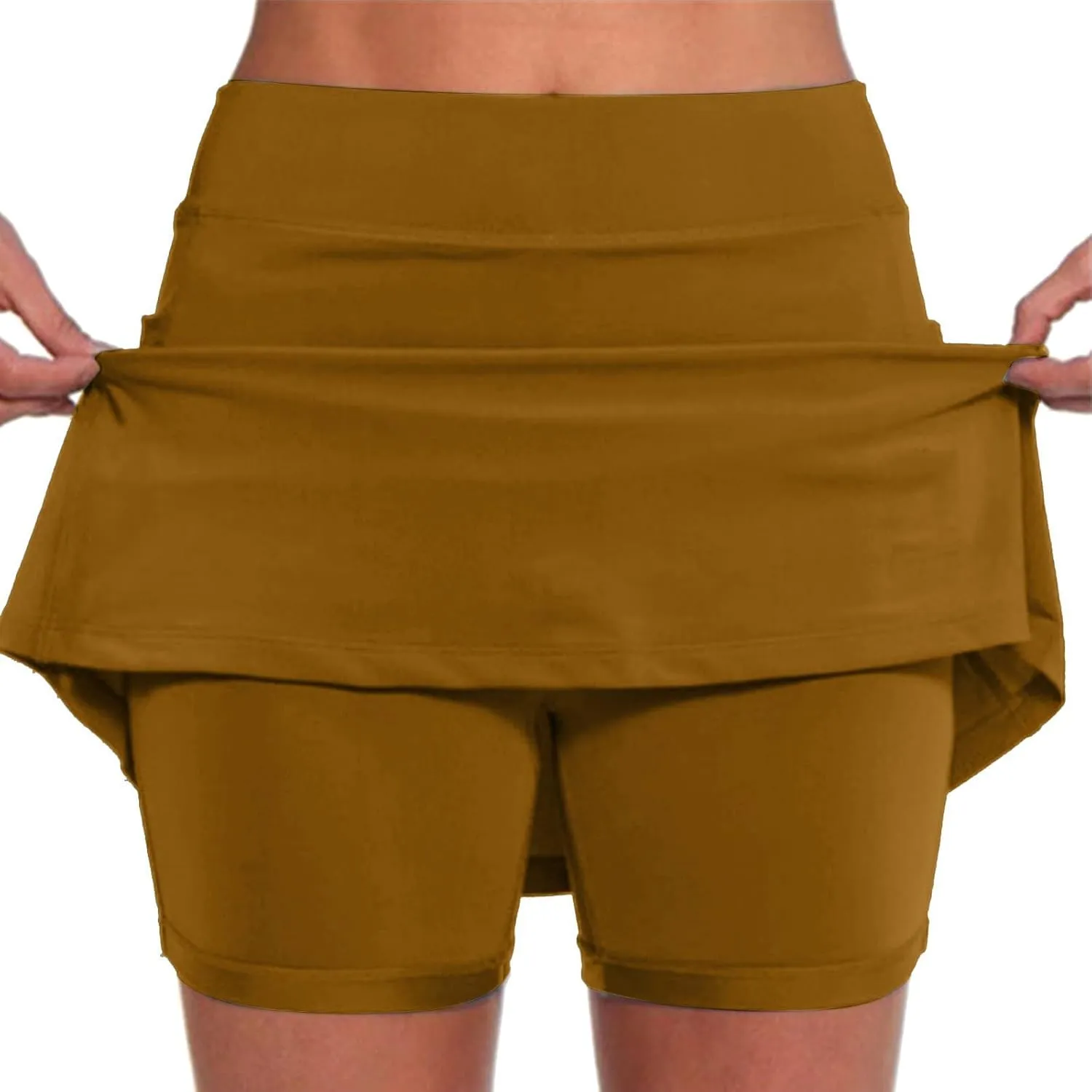 Womens Skorts with Pockets Tummy Control Plus Size Skorts Women High Waist Tummy Control with Side Pockets