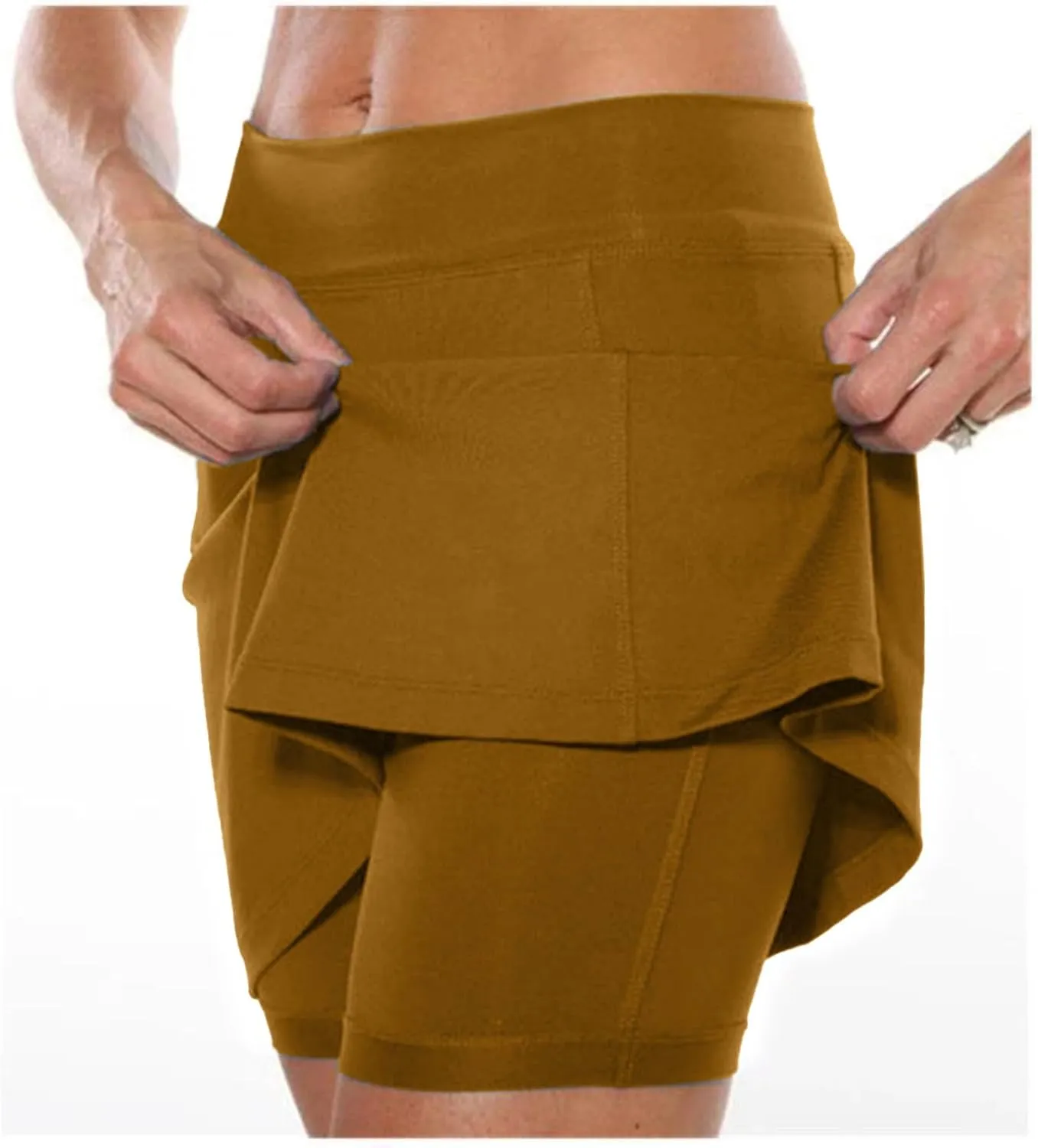 Womens Skorts with Pockets Tummy Control Plus Size Skorts Women High Waist Tummy Control with Side Pockets