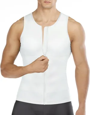 Wonderience Compression Shirts for Men Undershirts Slimming Body Shaper Waist Trainer Tank Top Vest with Zipper