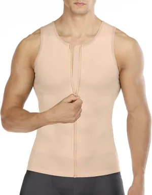 Wonderience Compression Shirts for Men Undershirts Slimming Body Shaper Waist Trainer Tank Top Vest with Zipper