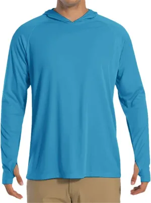 Xingfenly Men's Hooded Sun Protection -Shirt 50  Sleeve Quick Dry Hoodies Summer Beach Casual Workout Hiking Shirts