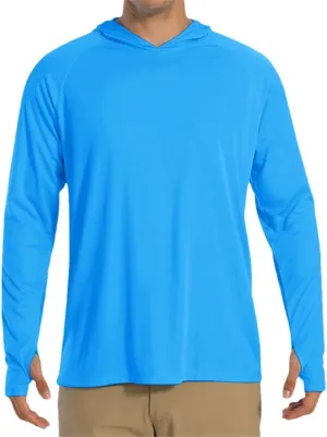 Xingfenly Men's Hooded Sun Protection -Shirt 50  Sleeve Quick Dry Hoodies Summer Beach Casual Workout Hiking Shirts