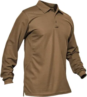 Xingfenly Men's Tactical Casual -Shirt Long Sleeve Thin Quick Dry Collared Shirts Hiking Fishing Travel Work Tees
