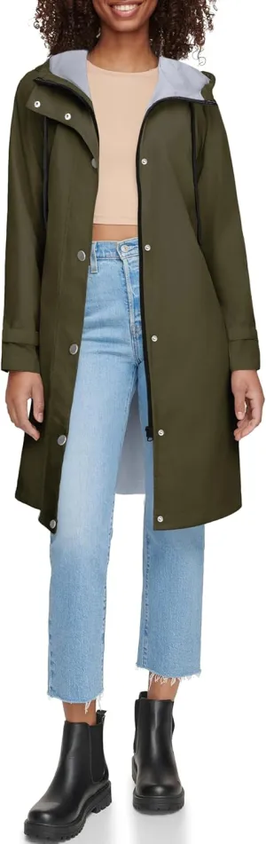 Zeagoo Womens Waterproof Raincoat with Hood Lightweight Rain Jacket Long Trench Coats Outdoor Windbreaker Jacket for Women