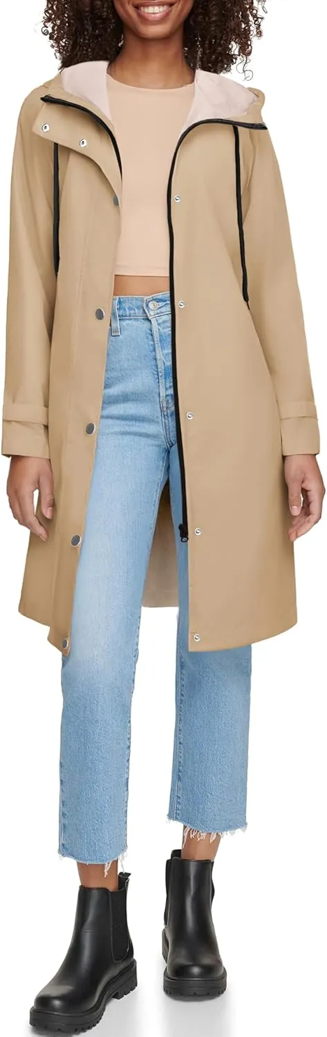 Zeagoo Womens Waterproof Raincoat with Hood Lightweight Rain Jacket Long Trench Coats Outdoor Windbreaker Jacket for Women