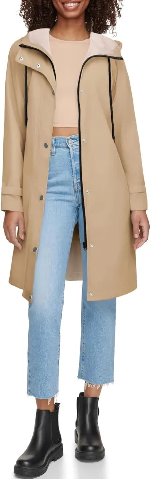 Zeagoo Womens Waterproof Raincoat with Hood Lightweight Rain Jacket Long Trench Coats Outdoor Windbreaker Jacket for Women